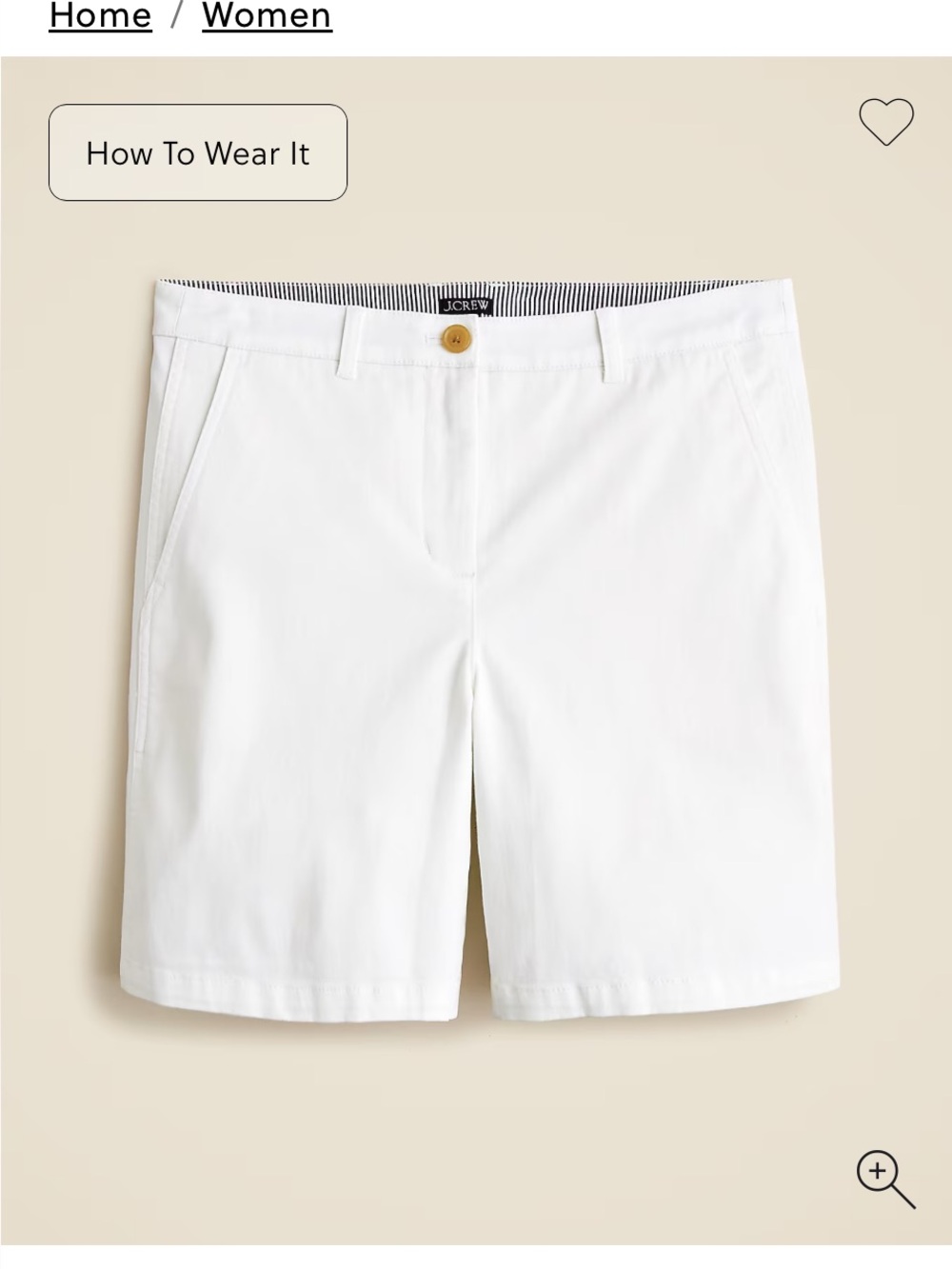 J. Crew White Cotton Chino Bermuda Shorts